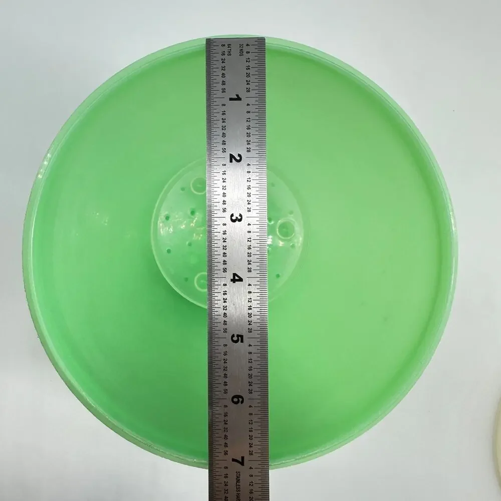 Vintage Jadite Green Lettuce Crisper Bowl Eagle Super Seal w Tupperware Lid USA